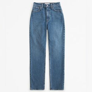 ABERCROMBIE & FITCH “The 90’s Straight Ultra High Rise” Curve Love Blue Jeans
